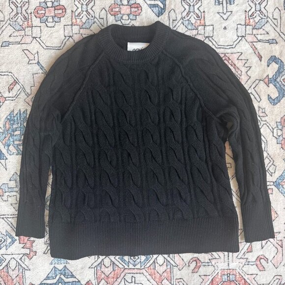 aerie Sweaters - Aerie Women's Black Cable Knit Oversized Crewneck Sweater - size XXS